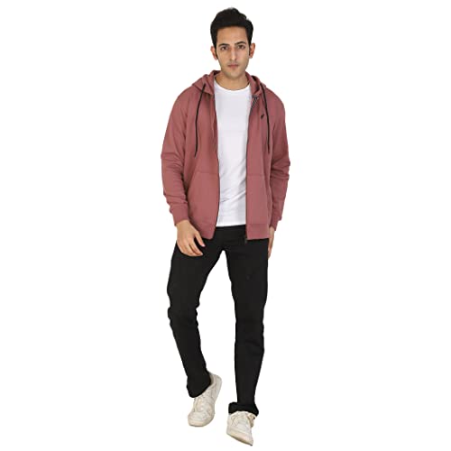 Image of D-GREEN Sweatshirt for Men Stylish Hoodie with Zipper and Full Sleeves Winter Wear