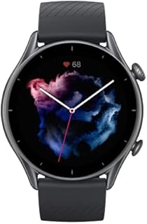 Amazfit Smartwatch GTR 3 mit Gesundheitsüberwachung, 1,39' AMOLED Display, SpO2, Zyklusüberwachung, GPS Sportuhr mit 150+ Sportmodi, 21 Tage Akku, Alexa für Herren Damen, Schwarz, Einheitsgröße