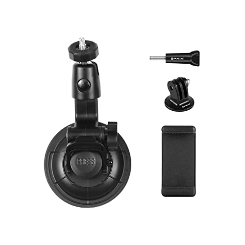 Image of PULUZ Car Suction Cup Mount for GoPro /Insta 360 /DJI Osmo Action Camera & 2.3-3.3 inch Phone, Windshield & Vehicle Window Mount Holder with Tripod Adapter