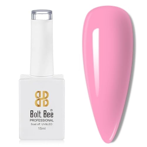 Image of Bolt Bee Baby Pink Color Gel Nail Polish Soak Off UV Gel DIY at Home Manicure Salon Nail Art (146, 15ml)