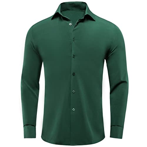 Herren Seidenhemden Langarmshirt Herren formelle Freizeithemden