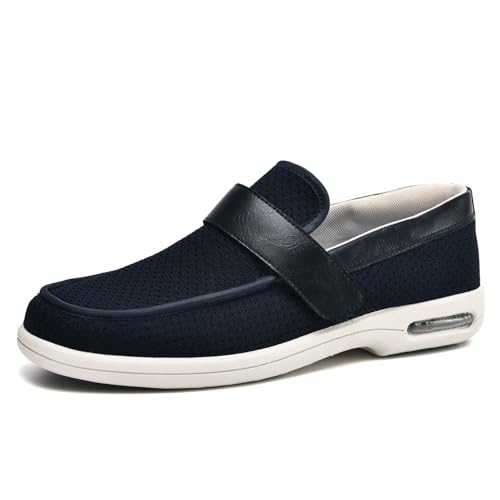 Mens Lightweight Shoes Walking Extra Wide Fit Trainers Men's Orthopaedic Slip-On High Arch Support Toe Box Breathable