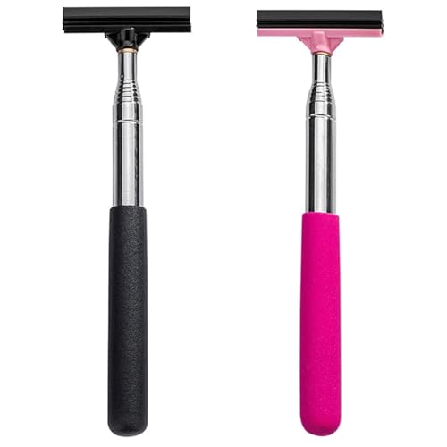 Pack de 2 Limpiaparabrisas para Espejos - Raspador Multiusos para Cristales de Coches, Puertas de Ducha y Hogar