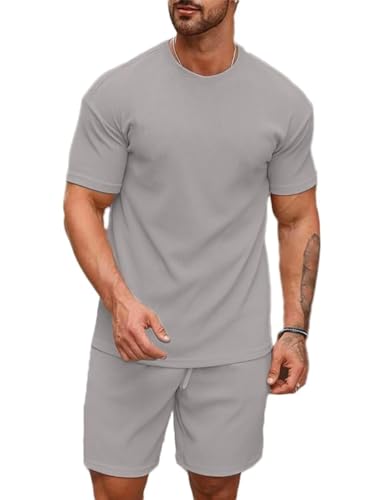 SMOWKLY Men's Pyjama Set - T-Shirt and Shorts Night Wear - Night Suit for Men