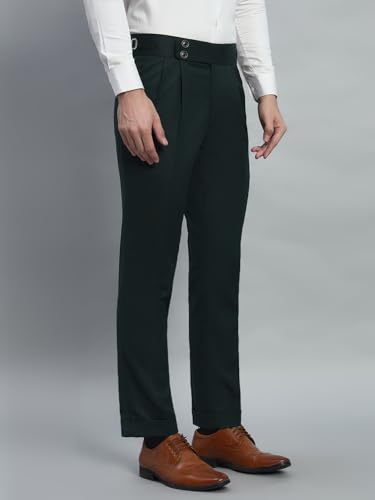 Image of Gurkha Pants for Men | Trouser for Men | Formal Pant | Double Button | Regular Fit Trouser High Waist Pleated Casual Trousers | Straight Leg Pants for Office Smart Casual Travel Party
