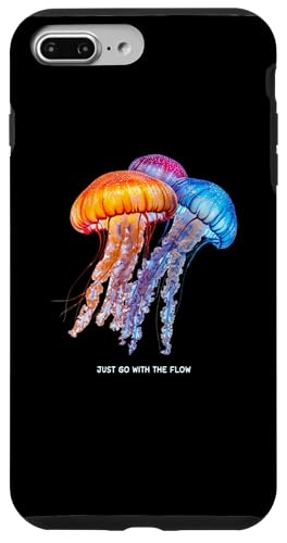 Awesome Cute UnderWater Fish Sea Just Go With Flow JellyFish �X�}�z�P�[�X iPhone 7 Plus/8 Plus �p