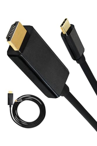 シズカウィル HDMI 変換ケーブル Type-C ケーブル iPhone16 iPhone15 iPad 対応 4K 映像出力 簡単接続 1.8m 30Hz プラスチックタイプ ブラック