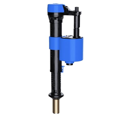 PlumbEZ Adjustable Bottom Entry Toilet Fill Valve with UK Brass Threads - Cistern Fill Valve with Delayed Fill Quiet Operation Telescopic Height 8-12 & Water Saving Filter - Brass Threads