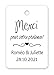 MameArt 50 Carte Kraft Étiquette Blanche Personnalisée Mariage Prénom, Merci pour votre présence, 4cm X 6cm Étiquette pour Mariage Communion Baptême Cadeaux Fête (Coeur B)