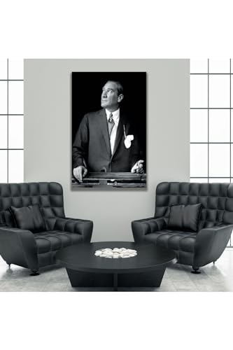Gaagart Tekli Dikey Kanvas Ofis Tablosu Yukarı Bakan Atatürk Portresi 50 x 70 gartNM7047