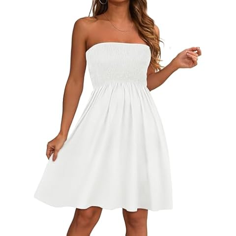 elescat Women's Strapless Sundress Cover