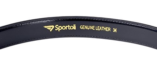 Sportoli Mens Classic Stitched Genuine Leather Uniform Belt - Black (42)4