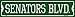 Senators Blvd Novelty Small Metal Street Sign K-1044