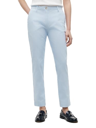 Image of Tommy Hilfiger Women's Twill Slim Chino Pants with Stretch Mid Rise Ankle Pants