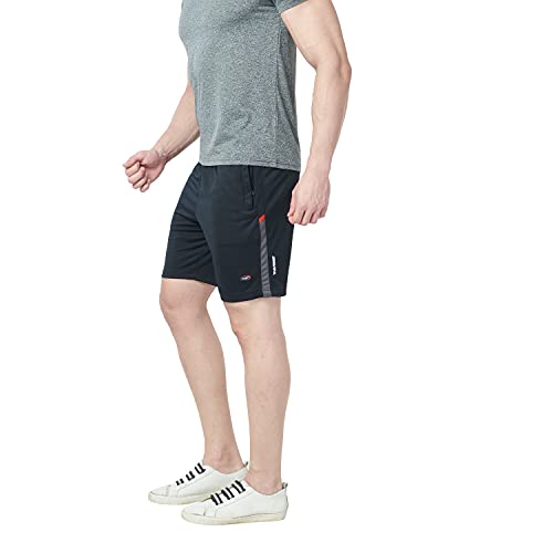 Image of Berge' Men's Instadry Dryfit Polyester Lightweight Soft Fabric Long Shorts With Secure Zipper Pockets for Casual Sports, Running, Gym, Jogging | Half Pants