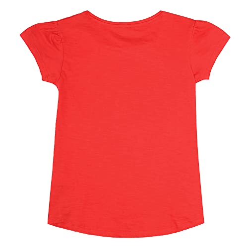 Image of Kidsville Wonder Woman Printed Regular Fit Red Cotton Girl's T-Shirt