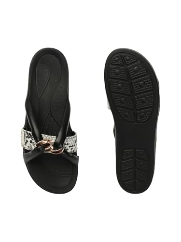 Image of ELLE Women Textured Platform heel sandal with Chain Detail