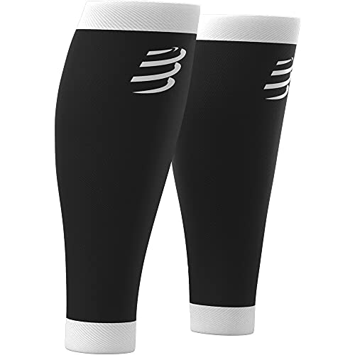 COMPRESSPORT R1 Pantorrillera, Unisex-Adult, White, 34-38cm
