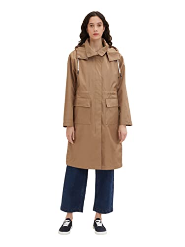 TOM TAILOR Damen 1035330 Regenmantel mit Kapuze, 12912 - Splashed Clay...