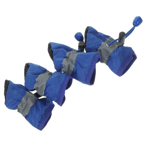 ARTSEWPLY 4 Piezas Botas Impermeables para Perros Mascota Patucos para Perros medianos de Neopreno
