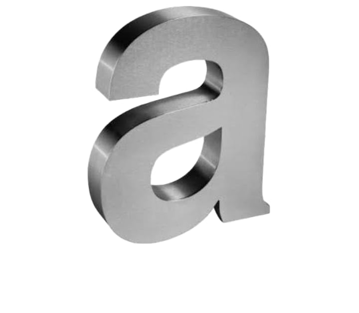 Polished Steel Alphabet Letter L for Wall Decor & Signage, & Screw Mount, Rustproof Decorative Metal Letters for Home Office Shop Use, Indoor Outdoor Use