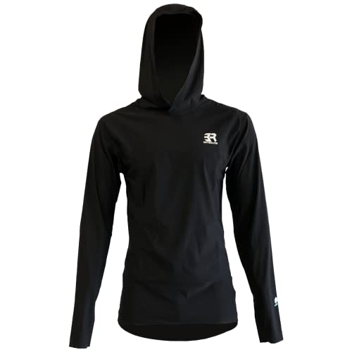 山城 BODY REGULATOR ボディレギュレーター バイク用 ライディング インナーウエア 氷瀑 フーデッドシャツ ブラック 2XLサイズ