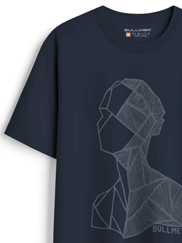 Image of BULLMER Trendy Half Sleeve Oversized Cotton Blend Crew Neck Tshirt for Men - Pack of 2