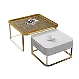 Disfrute del tiempo de relajación: incluso si está diseñado para la moda, no perderá su efectividad. Ya sea un jarrón, un bocadillo o una bebida ... se puede mostrar en la amplia mesa. ¿Y qué pasa con el espacio de abajo? Acoge con satisfacción las cajas de libros y revistas.