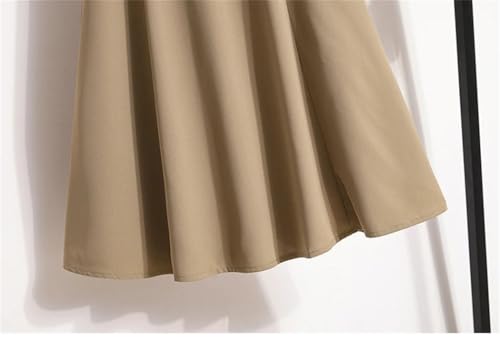 Women High Waist Solid Color A Line Casual Skirt Summer Beach Pleated Bodycon Maxi Skirts4