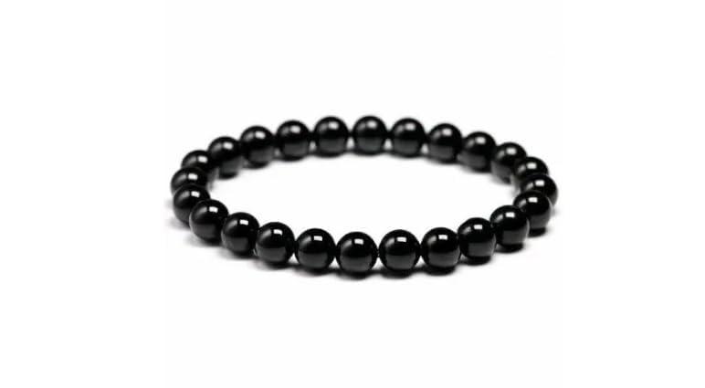 HiJet Beautiful Tourmaline Round Bead Stretch Bracelet 8" Long Nepal Tibetan India Asia Balancing Positive Energy Harmony Luck Natural Genuine Authentic Fashion Style