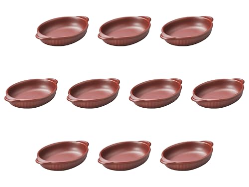 Set of 10, Iron Red Boat Gratin [9.2 x 5.8 x 1.7 inches (23.4 x 14.8 x 4.2 cm) | Setomonohonpo