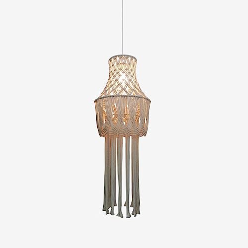 Hanging Lamp, Bohemia Fringe Chandelier Handwoven Tassel P Light ...