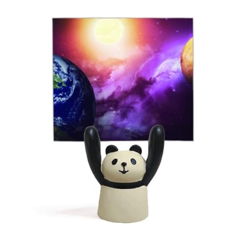 Support pour mémo panda rouge et bleu | Porte-note de bureau coloré
