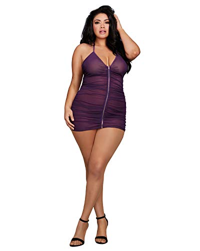 Dreamgirl 11517X-PLU-OS - QUEEN Women'S Plus Stretch Mesh Chemise thumb #2