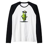 Lustig aussehendes Pickle im Polizeibüro-Outfit Raglan