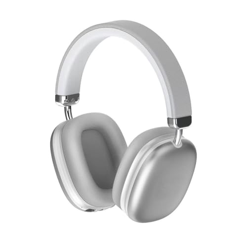 Deskium Auriculares inalámbricos sobre la oreja, auriculares Bluetooth con sonido estéreo de alta fidelidad, largo tiempo de reproducción, diadema de tela, almohadillas suaves, auriculares ajustables