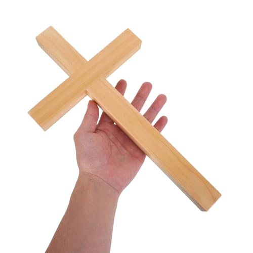 Crucifijo de madera de 33 cm para pared de hogar e iglesia 4