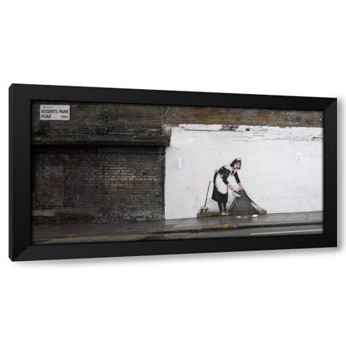ArtDirect Anonymous 24x14 Black Modern Framed Art Print Titled: Regents Park Rd Camden London-graffiti attributed to Banksy
