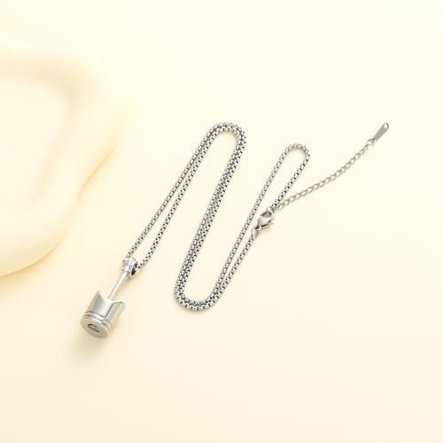 Car Parts Stainless Steel Piston Cremation Urn Necklace For Men Keepsake Memorial Jewelry Hold Ashes4