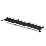 Titan Ramps 28" to 62.5" Telescoping Aluminum Collapsible Pet Ramp, Adjustable Compact Portable Ramp, Black/Silver Design, Rubber Surface Tread, 180 LB Load Capacity, for Cars, SUV, Trucks