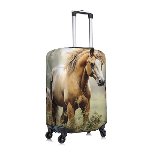 Travel Luggage Cover Anti-Scratch Suitcase Cover Protector Elastic Thicken Luggage Protector Washable Baggage Covers Animals Embroidery Paintings Horses Suitcase Sleeve Fit 18-32 Inch Luggage Medium3