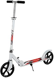Large Two-Wheel Scooter for Adults and Teenagers, Folding Kick Scooter with Adjustable Handlebar Kickstand, Big Wheel Scooter Support 220lbs (White, 1)