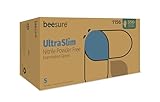 BeeSure UltraSlim Blue Nitrile Powder-Free Exam Gloves, Pack of 350, Small, 2.0 Mil