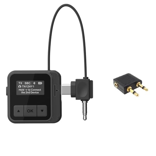 Adaptateur Bluetooth 5.3 avion pour brancher un casque sans fil sur prise 3.5mm et Type-C