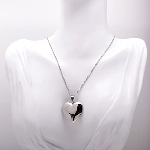 Paialco Stainless Steel Heart Shaped Locket Pendant Necklace thumb #1