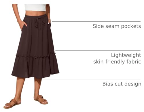 Image of Witsmile High Waist Tiered Skirts for Women Flowy Skirts for Women Long Length with Pockets 2026 Fashion Trendy