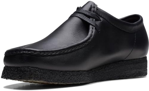 Clarks - Mens Wallabee Shoe, Color Black Leather, Size: 15 M US4