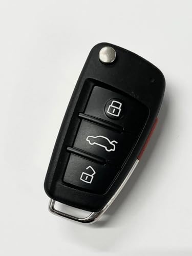 Image of Leather Car Key Cover Compatible for Audi A6 Q3 Q5 Q7 (Black)