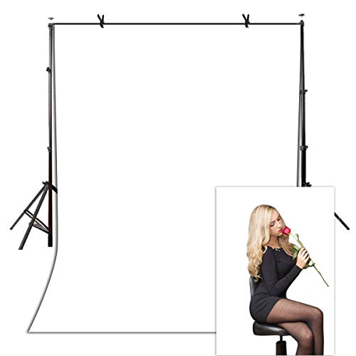 5x7ft Solid Color Backdrop Wrinkle Resistant Polyester Fabric Photography Background White Screen