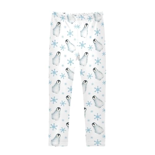 CaTaKu Girls Leggings Showflake Penguin Leggings for Girls Kids Athletic Workout Yoga Pants Size 4-10T